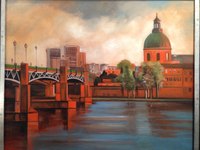 Toulouse pont st Pierre - huile /toile - 54x65 - 2017