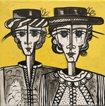 Les frangines-huile/toile-30x30-2024